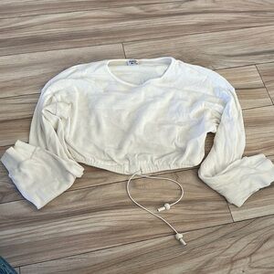 Off white Drawstring Crop Sweater US 8 Princess Polly